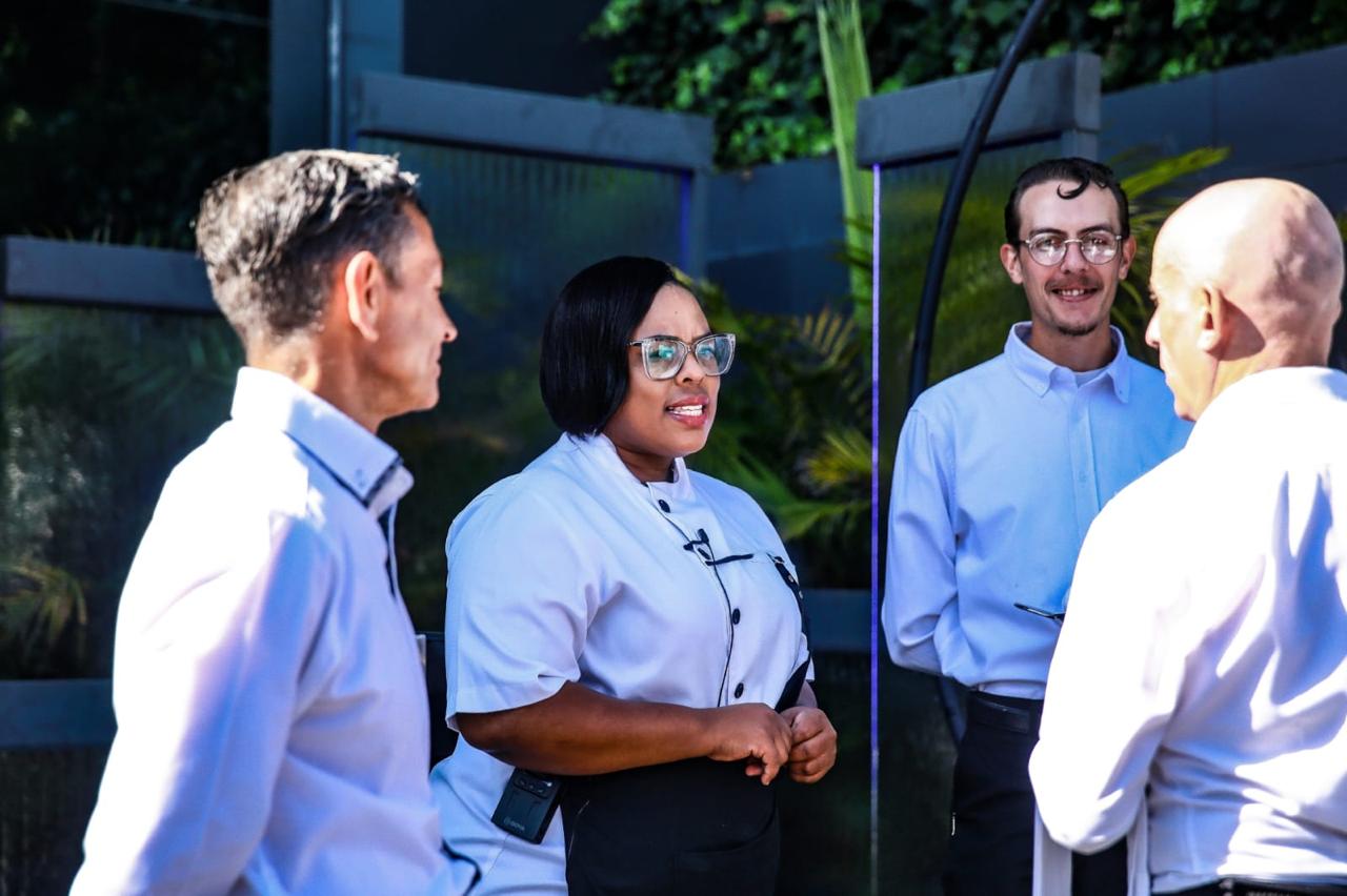 HirePro hospitality professionals speaking before an event shift